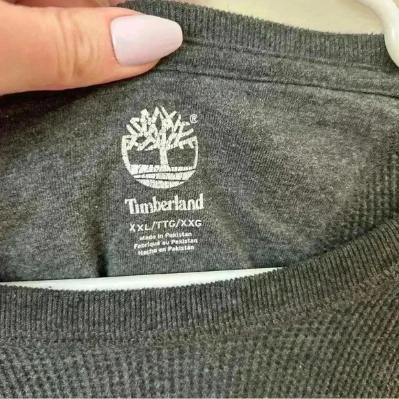 Timberland Men’s Grey Ribbed Crewneck Long Sleeve Sweatshirt Men’s Size XXL - Picture 2 of 4